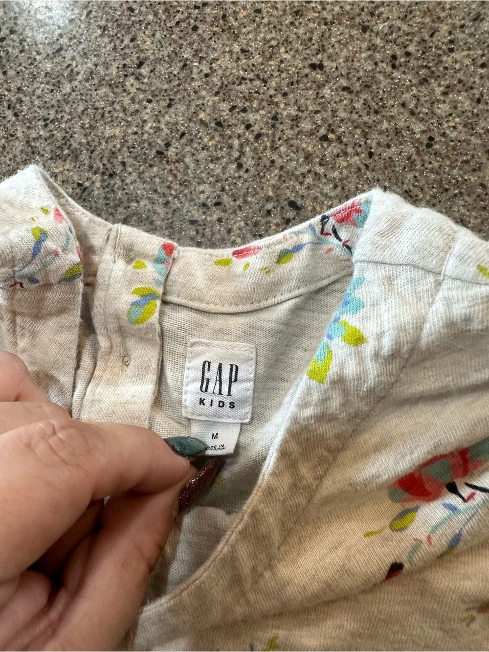 GAP White Dress with Blue & Red Floral Print
